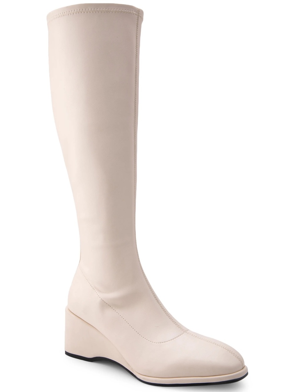 AEROSOLES Angela Wedge Cream Knee-High Wedge Boot